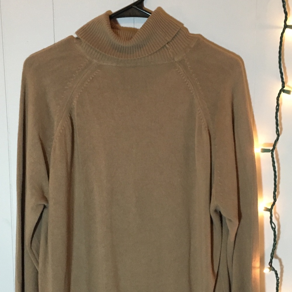 Light Weight Brown Knit Turtle Neck Sweater